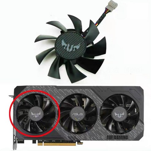 호환용 75mm FD8015U12D RX 5700 XT gpu 쿨러 ASUS GTX 1660 Ti Super TUF X3 OC 그래픽 카드 냉각 팬, 금