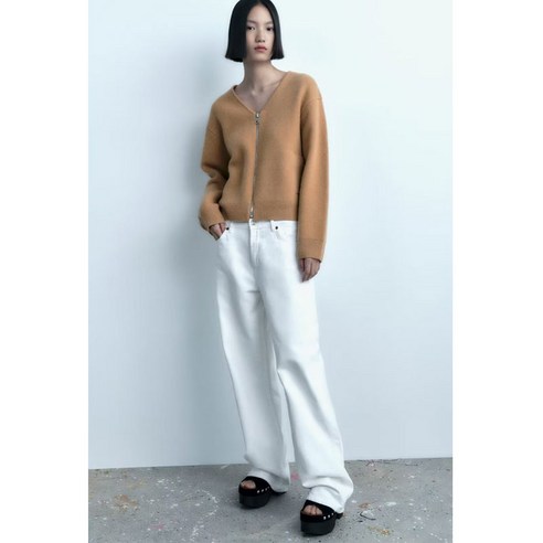 ZARA 가을 여성가디건 지퍼 울 재킷 자켓 30 데일리룩