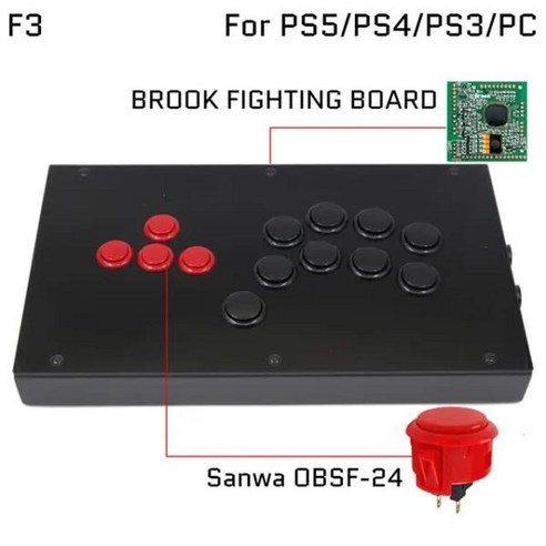 FightBox F3 모든 버튼 히트박스 스타일 아케이드 조이스틱 파이트 게임 컨트롤러 PS4 PC Sanwa OBSF-24 30, 한개옵션1, 02 PS4-PS3-PC-Version