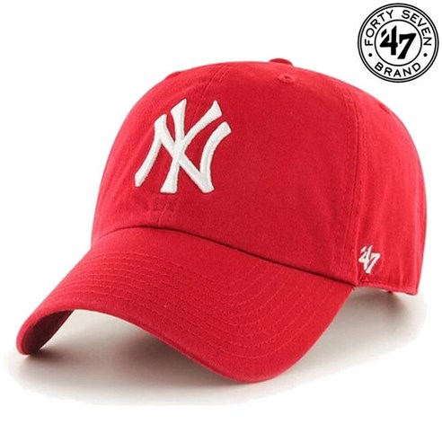 47브랜드 MLB모자 뉴욕 빅로고 클린업 레드 볼캡 모자 (B-RGW17GWS-RD)