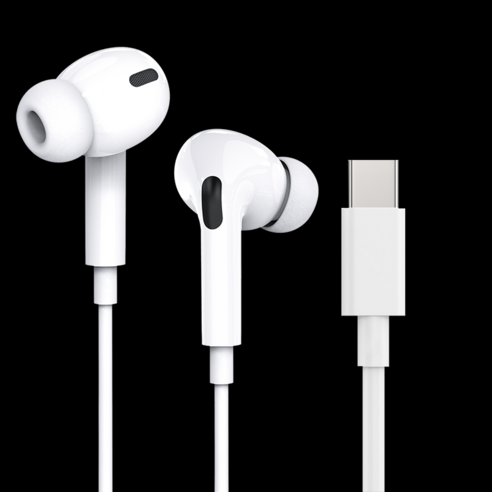 Type-in-ear 6s 휴대폰 플랫 헤드 iPad 유선 유선 제어 베이스용 이어플러그, [Type-c 인터페이스 - 노이즈 캔슬링 헤드폰] [, 공식 표준