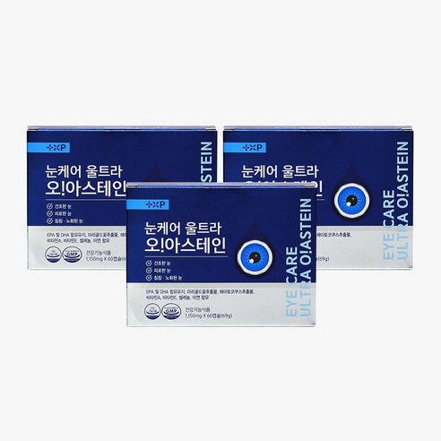 눈케어 울트라 오!아스테인 루테인 오메가3 아스타잔틴 건조 피로한 눈, 3개, 60회분