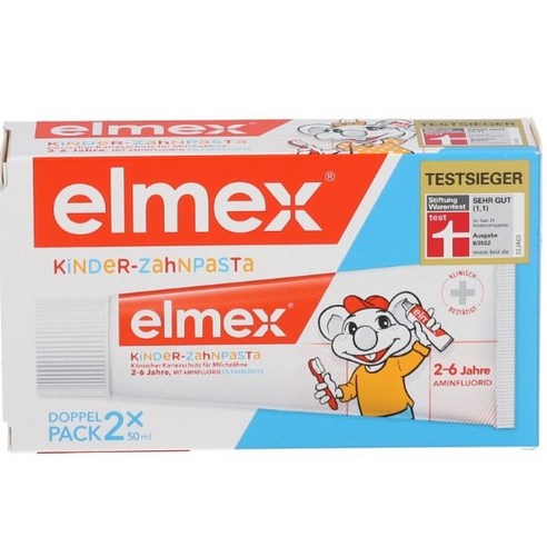 ELMEX [독일내수정품] 킨더 치약 2-6세 듀오 팩 2X50ml, 1개, 50ml