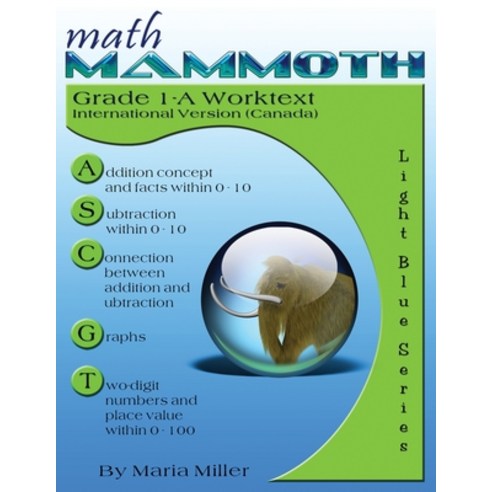 (영문도서) Math Mammoth Grade 1-A Worktext International Version (Canada) Paperback, English, 9781954358157