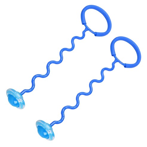 위시월드 LED 발목 줄넘기 꼬불이형 1+1 세트 유산소 전신 다이어트 물결형 KC인증, 블루, 2개