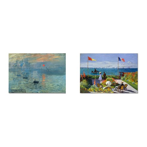 케이아트 인테리어 그림 노프레임 액자 15x20cm 2개Set, 4 모네풍경2