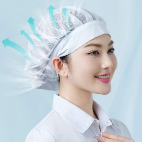 리브핏 식당 주방 위생 모자 망사 위생모, 5개, 망사 화이트