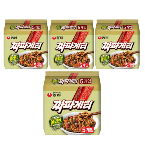 농심 올리브 짜파게티 140g x 20개 짜장 봉지 라면, 20개입