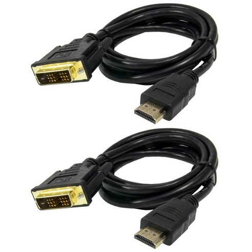 HDTOP HDMI to DVI-D 싱글 영상 케이블, 2M 2개입