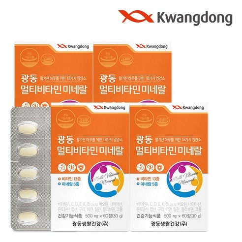 광동제약 멀티 비타민 미네랄 500mg, 60정, 4개