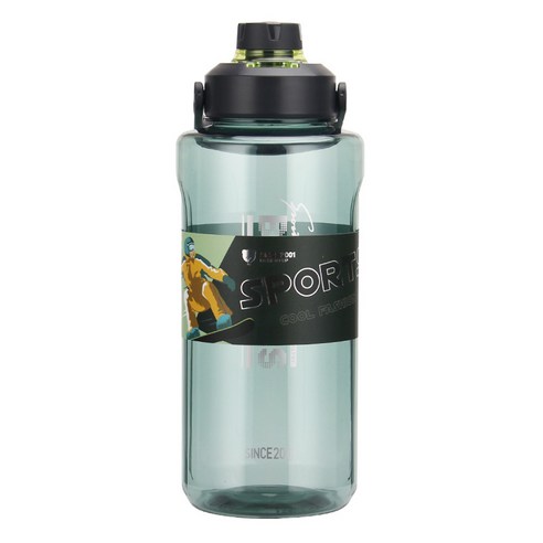 광디 대용량 플라스틱 운동 주전자 물컵 야외 휴대용 창의 우주컵 단열병, 초록색, 1600ml