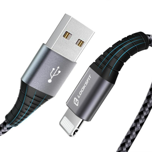 룩스핏 USB A to 라이트닝 아이폰 케이블, 60cm
