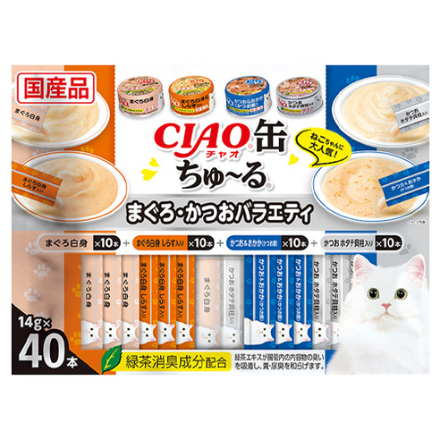 이나바 챠오캔 츄르 버라이어티, 참치&가다랑어, 40개입