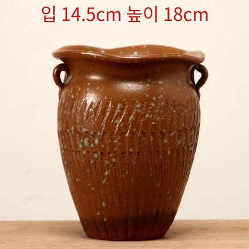 다육 화분 두꺼운 도자기 통기성 오래된 더미 도자기 냄비 홈 장식 절묘한 녹색 식물 큰 마법사 세라믹 꽃 장치, 작은 꽃 입 노란 점-큰