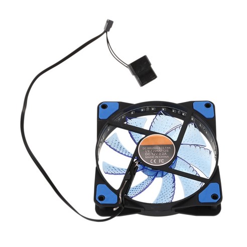 120mm PC 컴퓨터 16dB 울트라 조용한 케이스 팬 히트 싱크 쿨러는 진동 방지 고무 12CM 팬 12VDC 3P IDE 용 4 핀과 냉각 (33)의 LED, 푸른, 하나