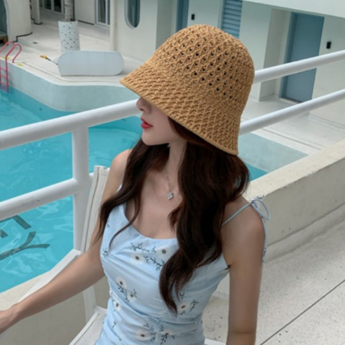 로켓모모 휴양지버킷햇 자외선차단 여름 벙거지 모자