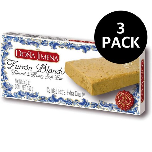 도나 히메나 아몬드 허니 소프트바 Dona Jimena Touron Tendre avec du Miel Amandes, 3개, 150g