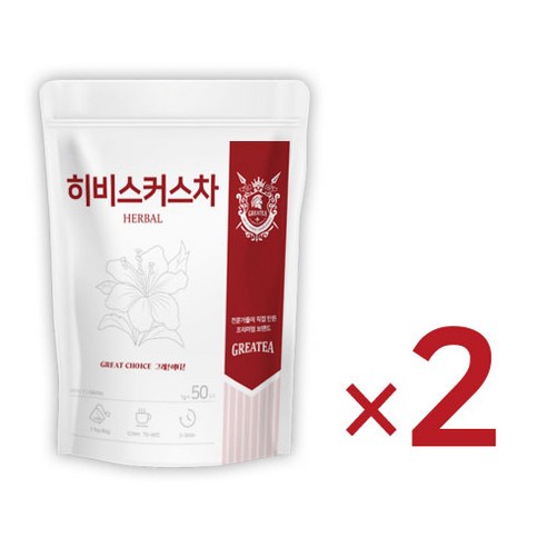 그래이티 저온로스팅 히비스커스차 삼각티백, 2개, 50개입, 1g