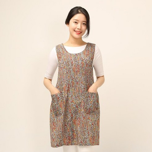 이솔홈 세이렌 원피스 앞치마, 브라운, 1개
