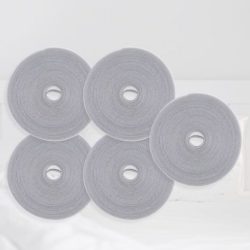 유니팡 잘라쓰는 케이블 정리 벨크로 원예 식물 선정리 타이, 그레이, 5개