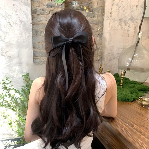 밤하늘을 수놓은 듯한 아름다움, 코코쥬 블랙 나비리본 머리핀 리본머리핀