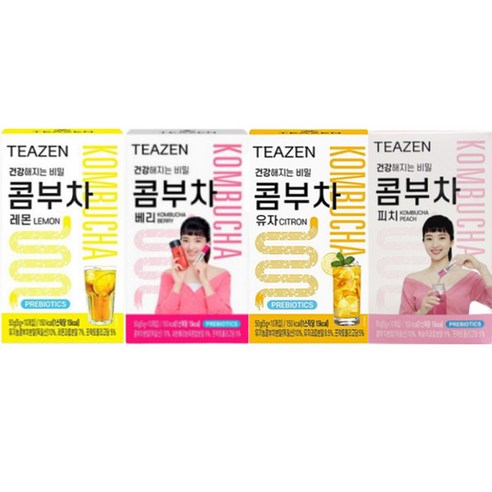 티젠 콤부차 4종세트 5g x 10개입 (레몬 + 베리 + 피치 + 유자)