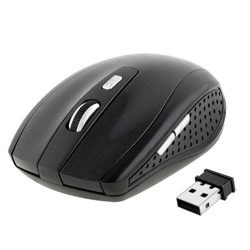 PC 노트북용 1800DPI 무선 광 마우스 무선 USB 수신기, 블랙, {"사이즈":"설명"}, {"수건소재":"ABS 플라스틱"}