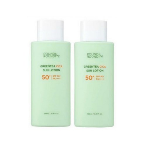 라운드어라운드 그린티 시카 선로션 100ml+100ml 더블 기획세트 SPF50+PA++++, 100ml, 2개