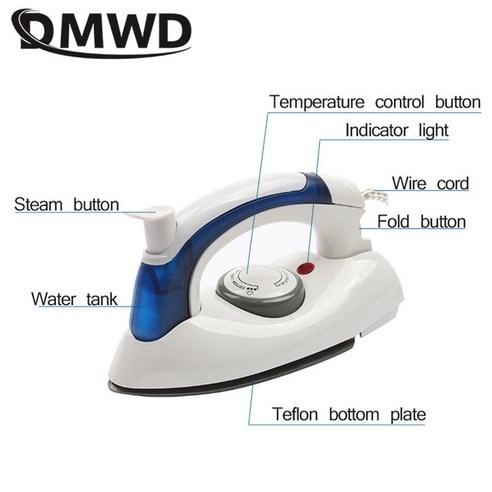 DMWD 접이식 스팀다리미 여행용 미니 전기 온도 조절 스팀 700W 220V, 한개옵션0 홈플래닛스팀다리미