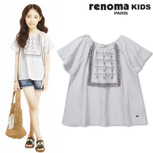 레노마키즈 레노마키즈 여아 테슬포인트A라인티셔츠_R1923T155