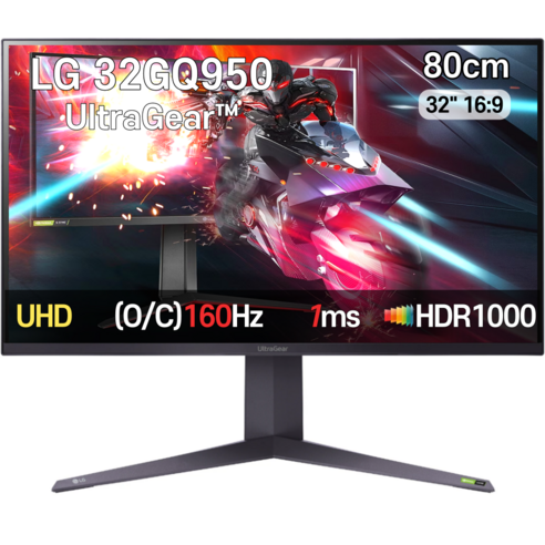 LG전자 울트라기어 32GQ950 나노IPS패널 32인치 1ms 160Hz 4K UHD G-SYNC AMD FreeSync, LG전자 32GQ950 울트라기어, 80cm