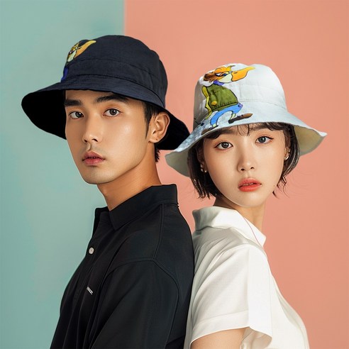 뜨레 버킷캡 3종 면소재 남성 여성 골프모자 일상 여행 핸드메이드, 1개