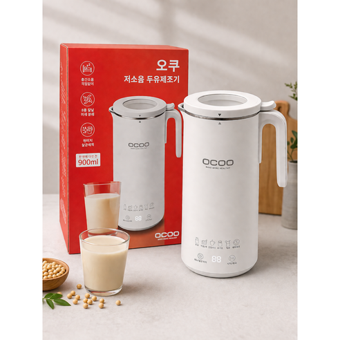굿픽샵 코스트코 오쿠 저소음 두유제조기 원터치 살균세척 8중칼날 미세분쇄 두유메이커+고급 수세미 증정, OCC-BM900