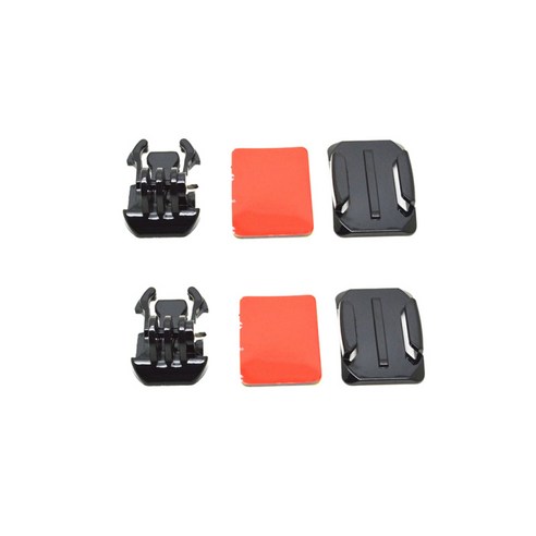 GoPro Hero 액션 카메라 용 6 피스 액세서리 키트 곡선베이스 마운트 세트, 블랙, 플라스틱