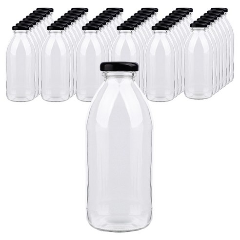 가인글로벌 밀크티500 유리병, 38러그캡 (블랙), 48개, 500ml