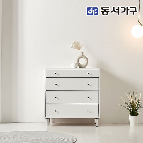 4단서랍장  동서가구 네오 카르나 E 800 4단 높은 서랍장, 화이트