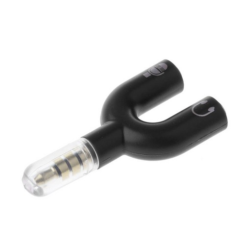 스마트폰용 마이크 헤드셋 잭 플러그 어댑터에 3.5mm 스테레오 스플리터 오디오, 블랙, 설명, 설명