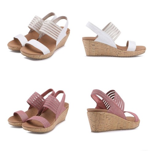 스케쳐스 [ 주문폭주 여름 샌들 ] 베버리 웨지힐 샌들 2칼라 { 250 만 남았어요 072 073