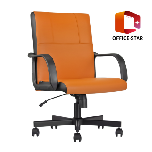 일본정품브랜드 OFFICE . STAR RULE 사무용 의자 회의실용 학생용 컴퓨터 메쉬 체어 PU, 주황색