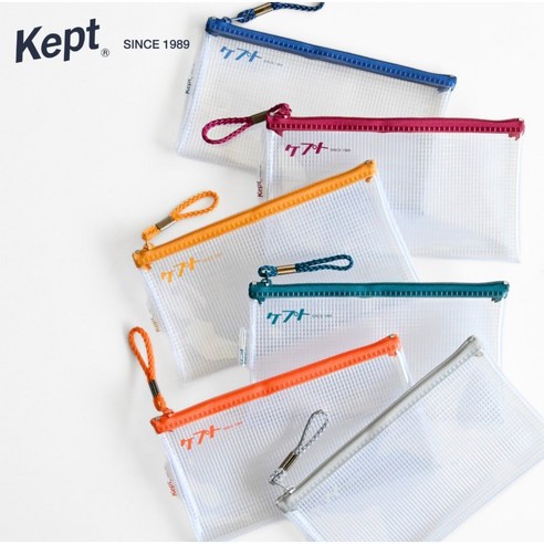 KEPT 카타카나 켑트 클리어 펜 케이스 파우치 KPF 6035 투명 필통 6COLOR, 1개, 4. Bordeaux 보르도