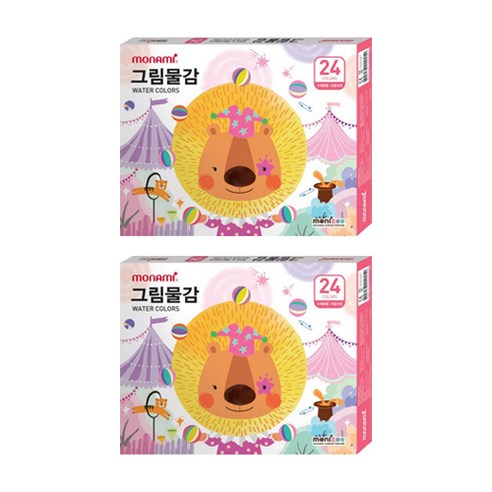 모나미 MONIZOO 수채 6ml 24색, 여 2ST