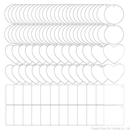 아크릴 키 체인 블랭크 비닐 키트 용 100pcs 투명 키 체인 diy 키 체인 공예 및 비닐 프로젝트 용 아크릴 블랭크 키, 직경 5cm, 분명한, 1개