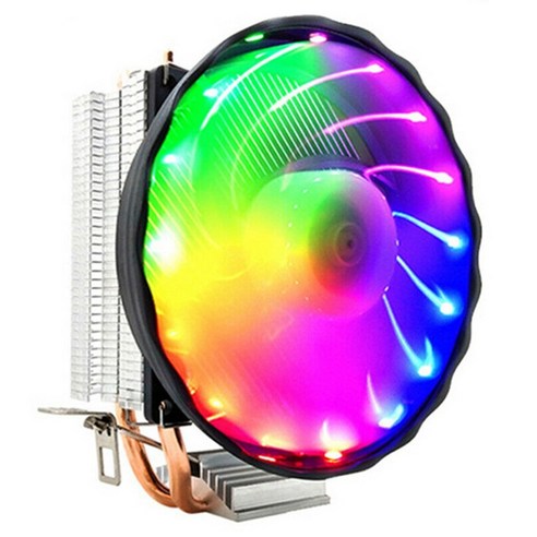 Xzante COOLMOON RGB LED 방열판 냉각 팬 자동 CPU 쿨러 Intel LGA 1150 1151 1155 1156 1366 775 AMD 용 3 핀, 화이트 & 블랙