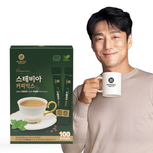 맥널티 당류 0g 프리미엄 스테비아 커피믹스 130T (30개입/1박스 100개입/1박스), 9.5g, 1개