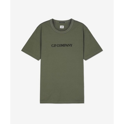 CP COMPANY CP컴퍼니 남성 30/2 릴렉스 핏 티셔츠 - 브론즈 그린 / 14CMTS156A006499W648 406624