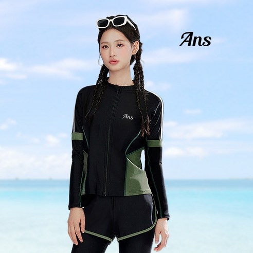 ANS 모든시크 고급스판 여성 수영복 브라캡 내장 브라탑 숏 팬츠 워터레깅스 이너 팬티 래쉬가드 수영복 5종 세트 526<25.신상 특가>