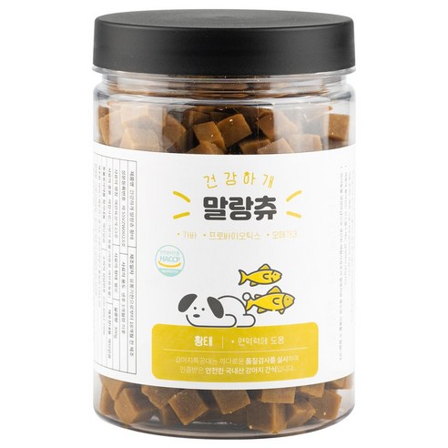 강아지특공대 건강하개 말랑츄 강아지 영양간식, 1통, 300g, 황태맛