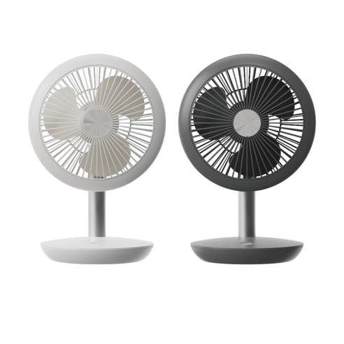 1+1 휴대용 미니 무선 탁상용 선풍기 AIR601TF, 화이트 + 화이트