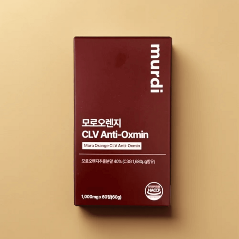 뮤르디 안티옥사민 모로오렌지 C3G 락토페린 1000mg 정, 1개, 60정