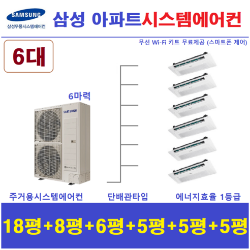 삼성 시스템에어컨 6실 / 천장형 무풍에어컨 / 빠른설치 / 용인분당, 아파트,단독주택 신규 / 구형모델교체 / 리모델링세대